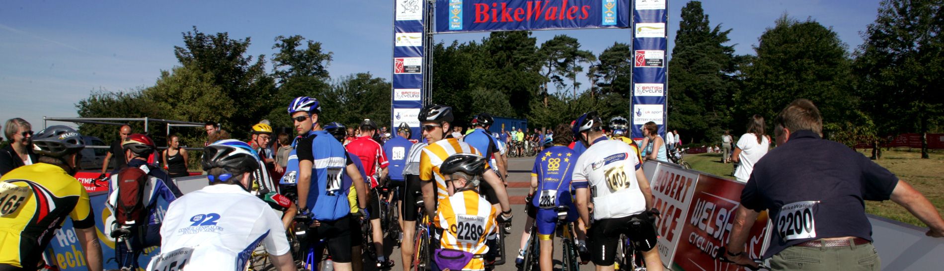 Bike Wales riders await the start Banner image