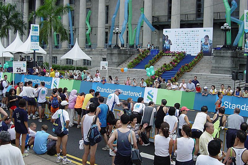 The Standard Chartered Singapore Marathon: view of the winners podium