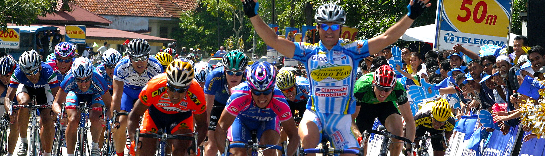 riders finishing a stage on the Le Tour de Langkawi